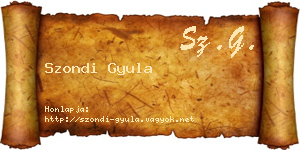 Szondi Gyula névjegykártya