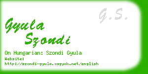 gyula szondi business card